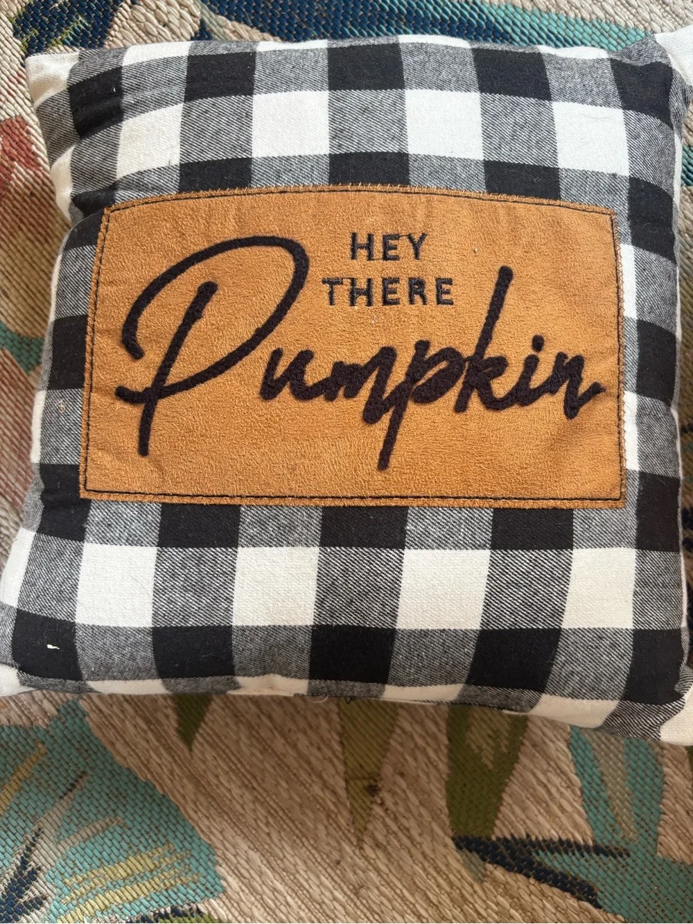 Two Fall gingham pillows- Seasonal Accent